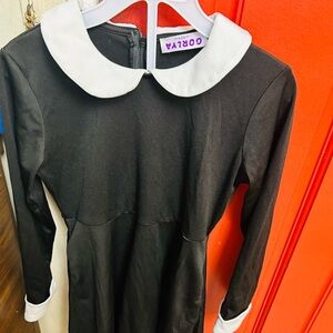 Black Dress with White Collar Wednesday Dress